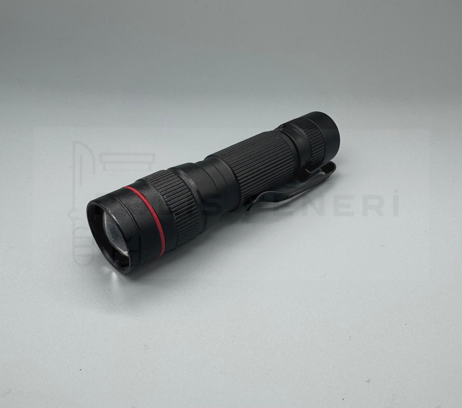 PİLLİ MİNİ EL FENERİ  ZOOMLU METAL LED IŞIK